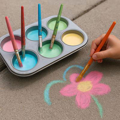 Homemade sidewalk chalk paint