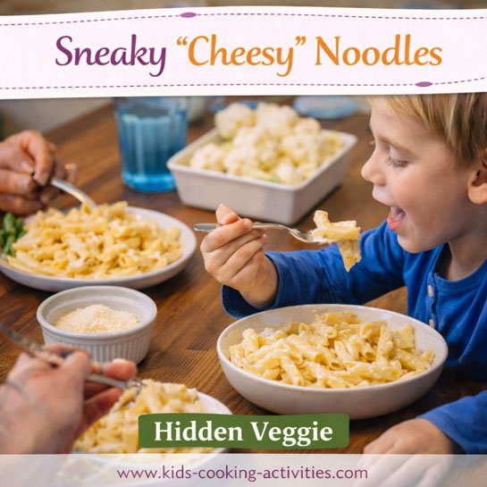 creamy sneaky cheesy noodles with cauliflower puree - chgt