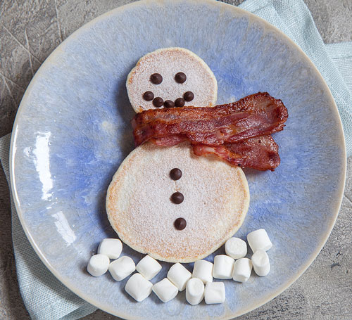 pancake snowman