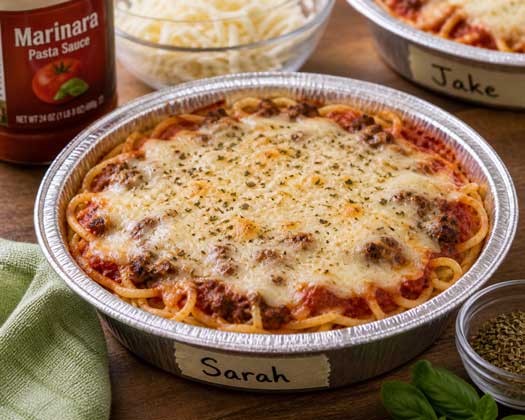 Spaghetti pie kids cooking party