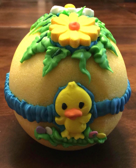 sugar eggs decorated outside