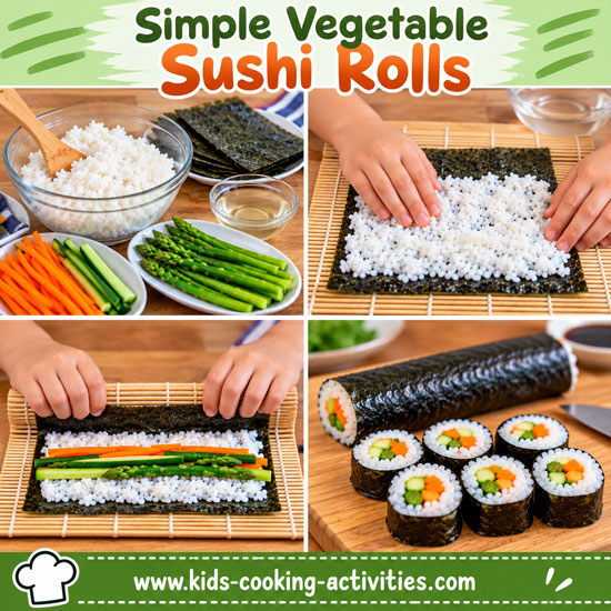 Homemade sushi rolls steps