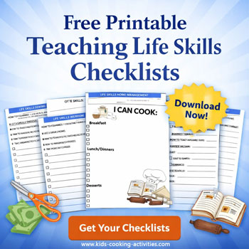 Kids cooking teaching materials and printables