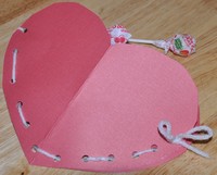 sewn heart Valentine with candy