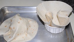 tortilla bowl with tin foil