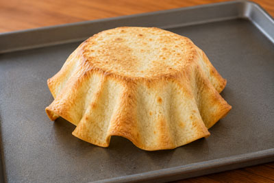 Flour tortilla baked in a bowl