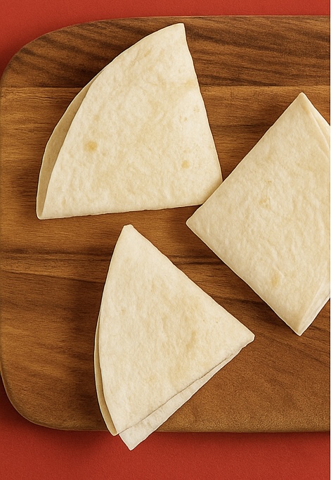 Homemade flour tortillas cooking in a skillet