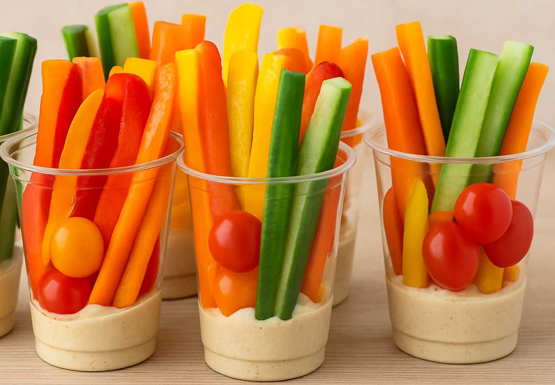 Kids trying new vegetables and foods