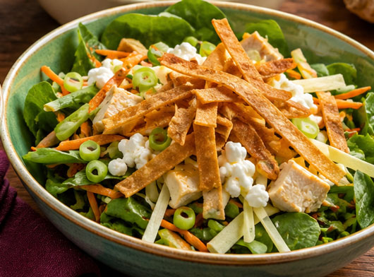 Crunchy wonton chicken salad