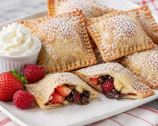 Chocolate fruit wontons