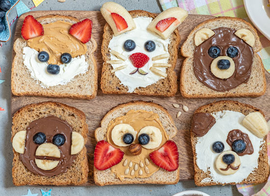 animal spread toasts