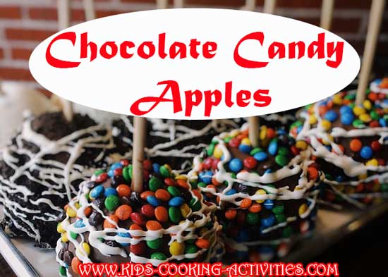 apples dipped in chocolate and candy