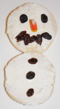 bagel snowman