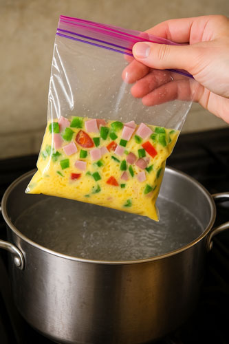 cooking baggie omelet