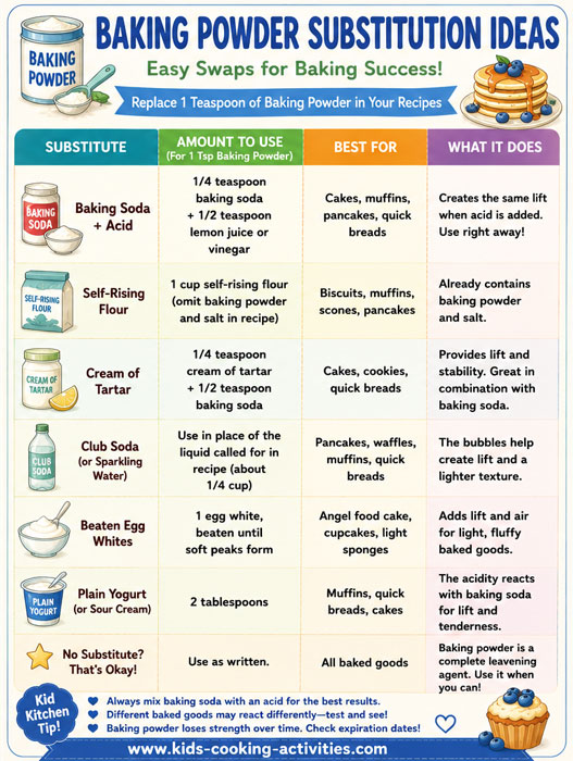 Baking powder substitution chart
