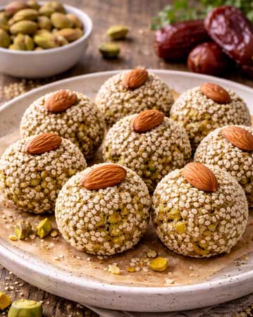 Sesame seed pistachio balls