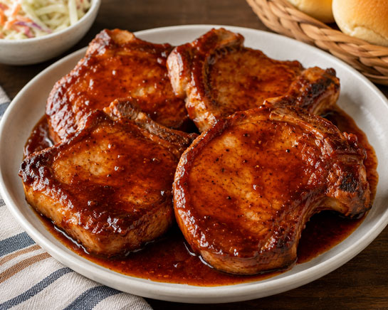 Slow cooker barbecue pork chops
