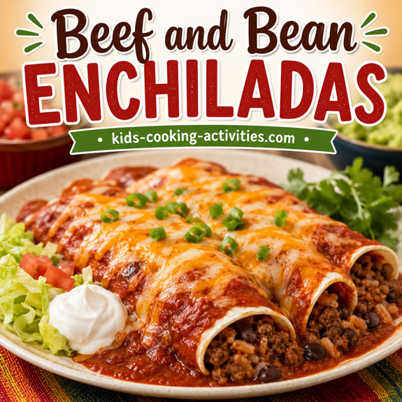 Beef and bean enchiladas