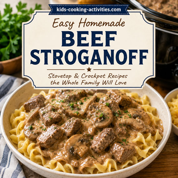 Easy homemade beef stroganoff with noodles
