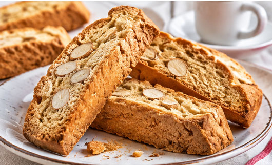 Homemade Italian almond biscotti