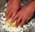 mixing pasta dough