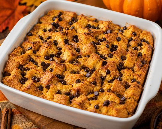 Pumpkin bread pudding