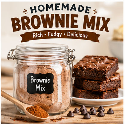 Homemade brownies made from homemade brownie mix