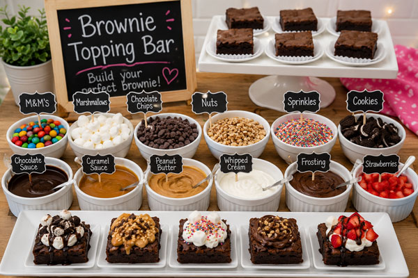 Brownie topping bar ideas