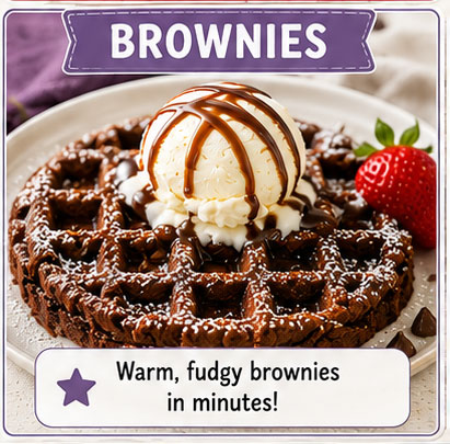 Waffle iron brownies