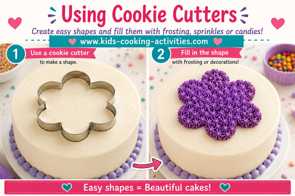 cake decorating with cookie cutters