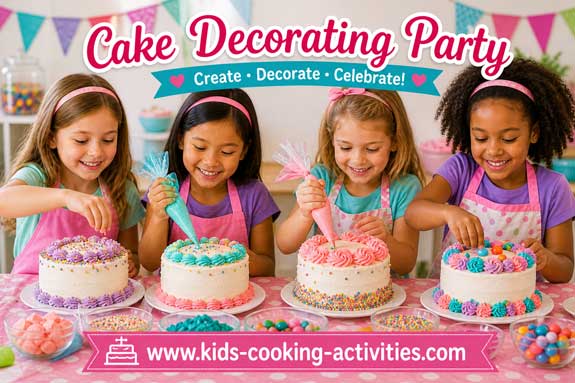 Kids cake decorating party