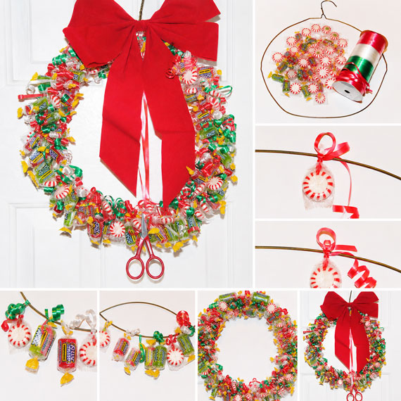 Candy filled Christmas wreath