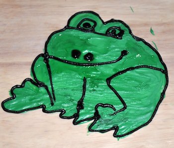 candy melt frog outline and detailed