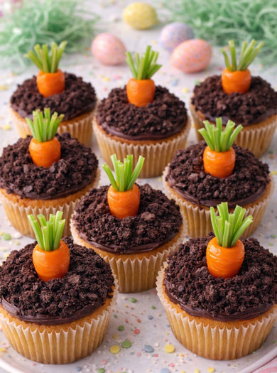 Carrot patch cupcakes