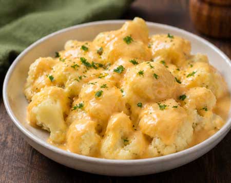 Cauliflower with cheese sauce
