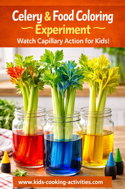 Celery food coloring experiment for kids