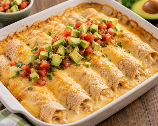 Creamy chicken enchiladas