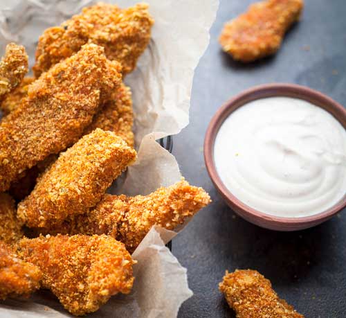 Nutty chicken fingers