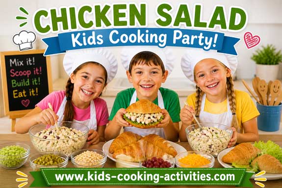 Chicken salad croissants kids cooking party