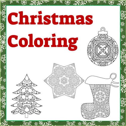 Christmas coloring printable pack
