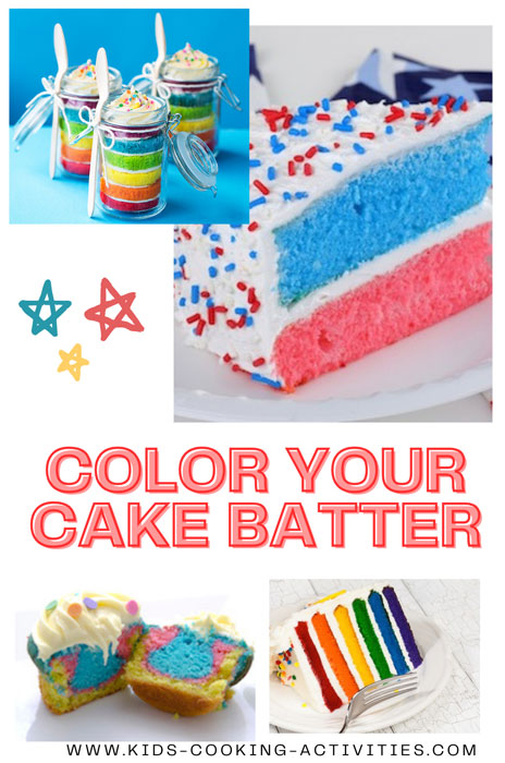coloring cake batter