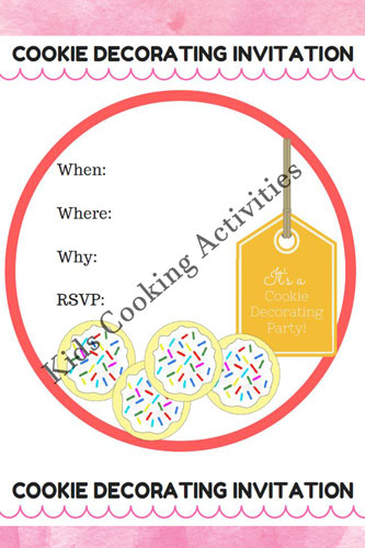 kids cooking invitation