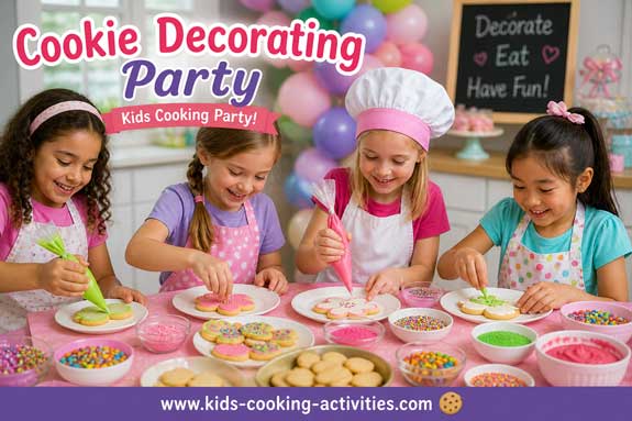 Cookie decorating kids cooking party