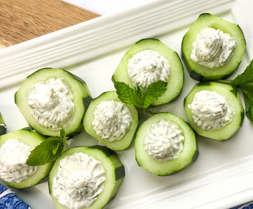 cucumber cups with feta 