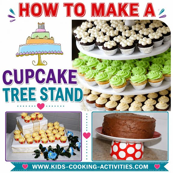 homemade cupcake tree stand for displaying cupcakes