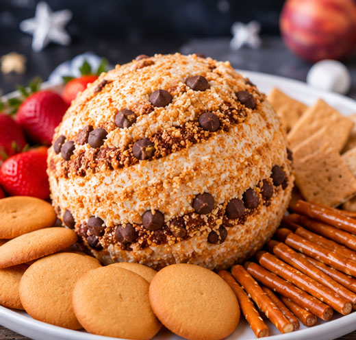 Round dessert cheese ball for a space party