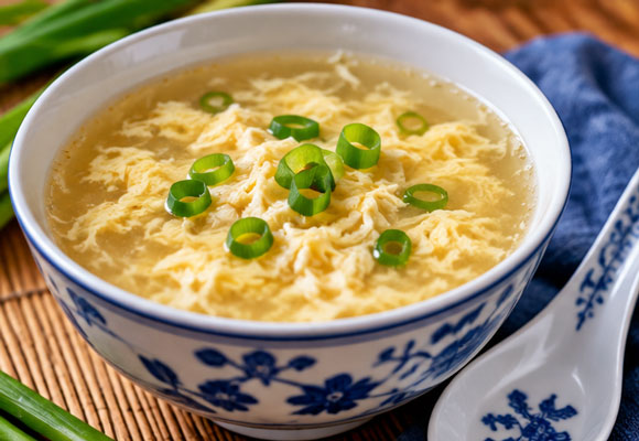 Homemade egg drop soup
