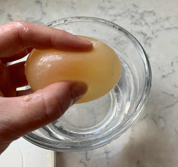 Rubber egg experiment for kids