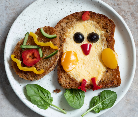 toad in a hole shaped like chick