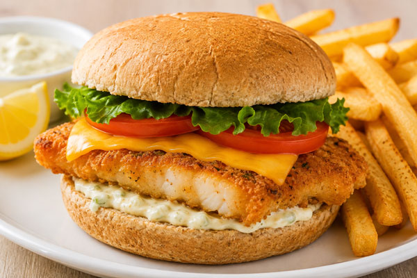 Golden fish filet sandwich